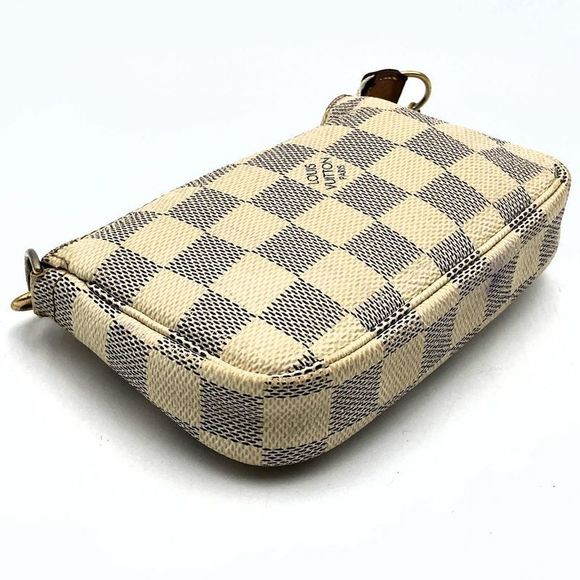 Louis Vuitton Mini Pochette Accessoire N58010 Pouch Damier Azure Canvas Beige - Picture 4 of 10
